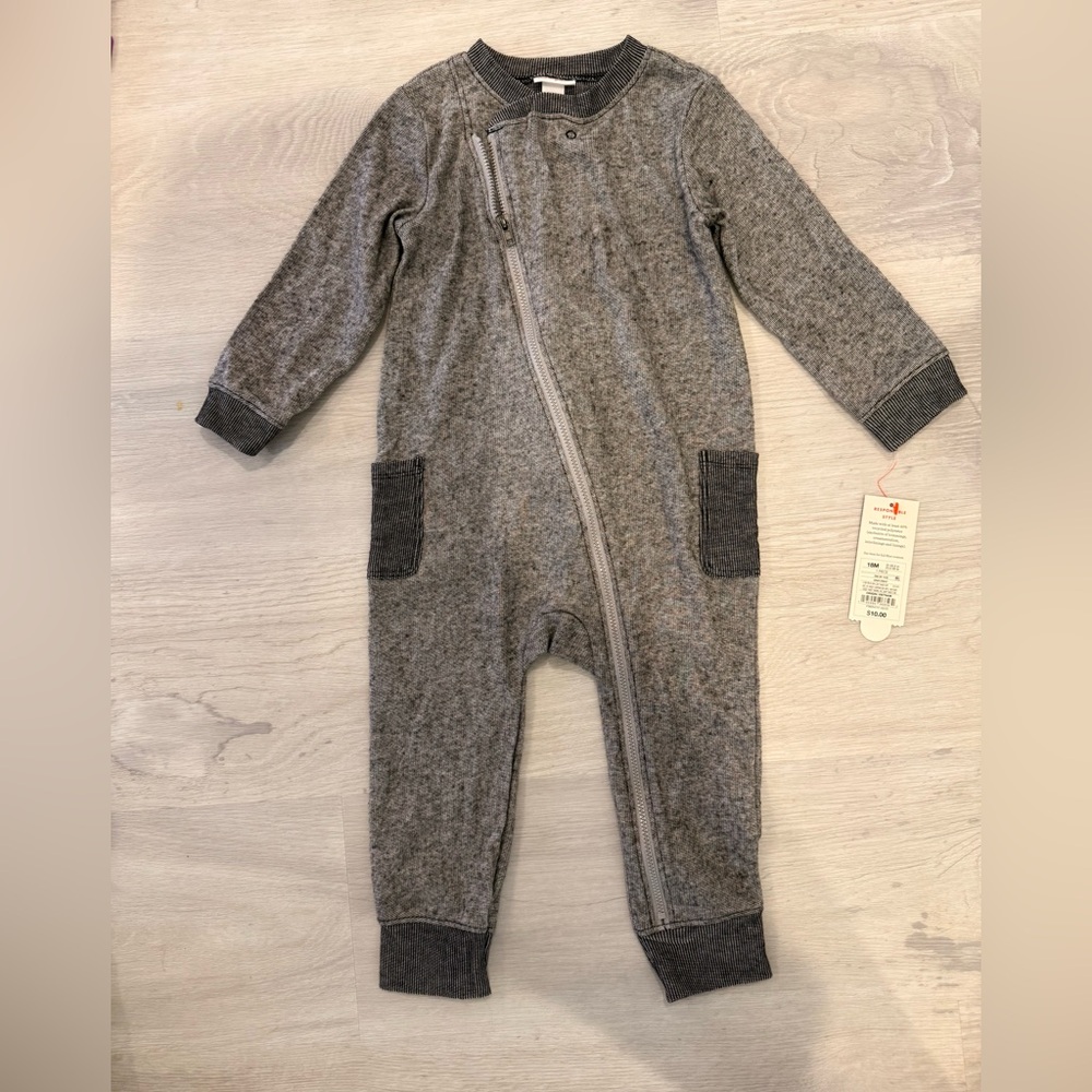 Cat & Jack Gray Kids One Piece Footie